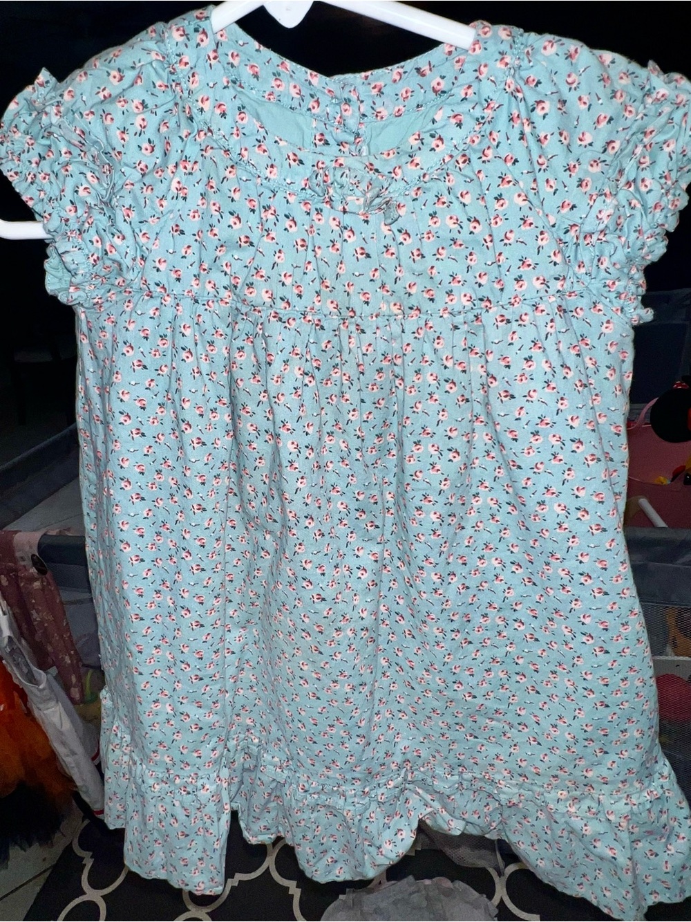 Light Blue Floral Smocked Baby Dress - Charming Floral Print